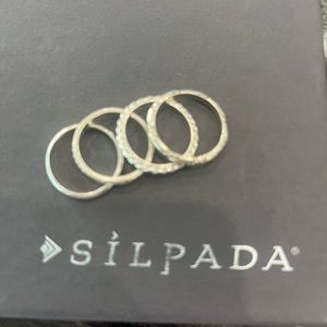 Silpada set of 4 sterling silver rings SIZE 7